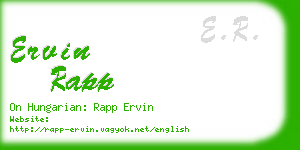 ervin rapp business card